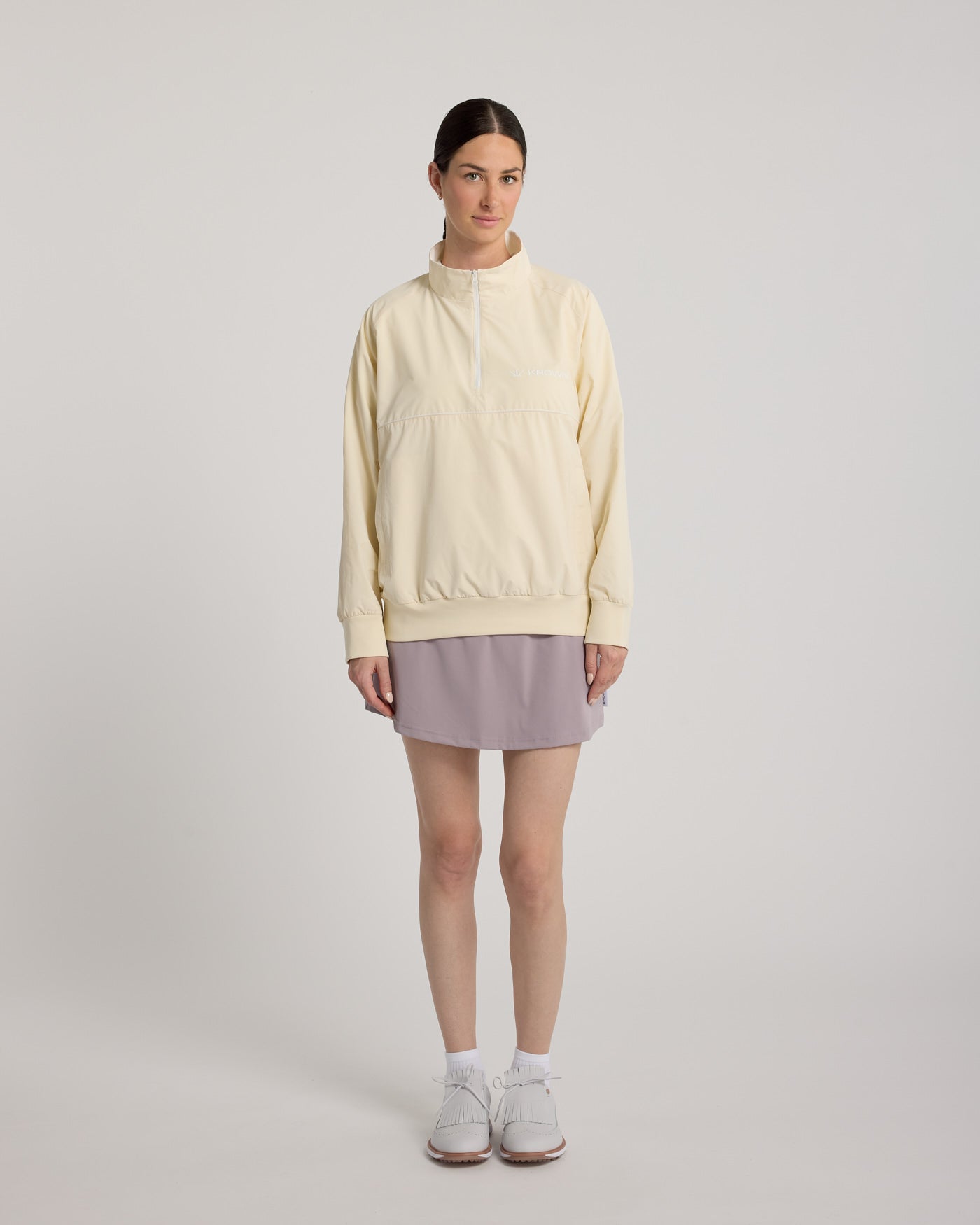 Coupe-vent Noah KROWN unisex coloris Beige - vue de face femme - coupe-vent golf unisex
