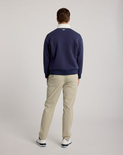 Hoodie Quarter Zip Homme KROWN coloris Marine - vue de dos - détail coupe golf
