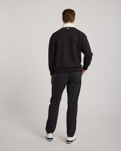 Hoodie Quarter Zip Homme KROWN coloris Noir - vue de dos - sweatshirt golf homme coupe moderne