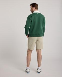 Hoodie Quarter Zip Homme KROWN coloris Vert - vue de dos - détail coupe golf avec short