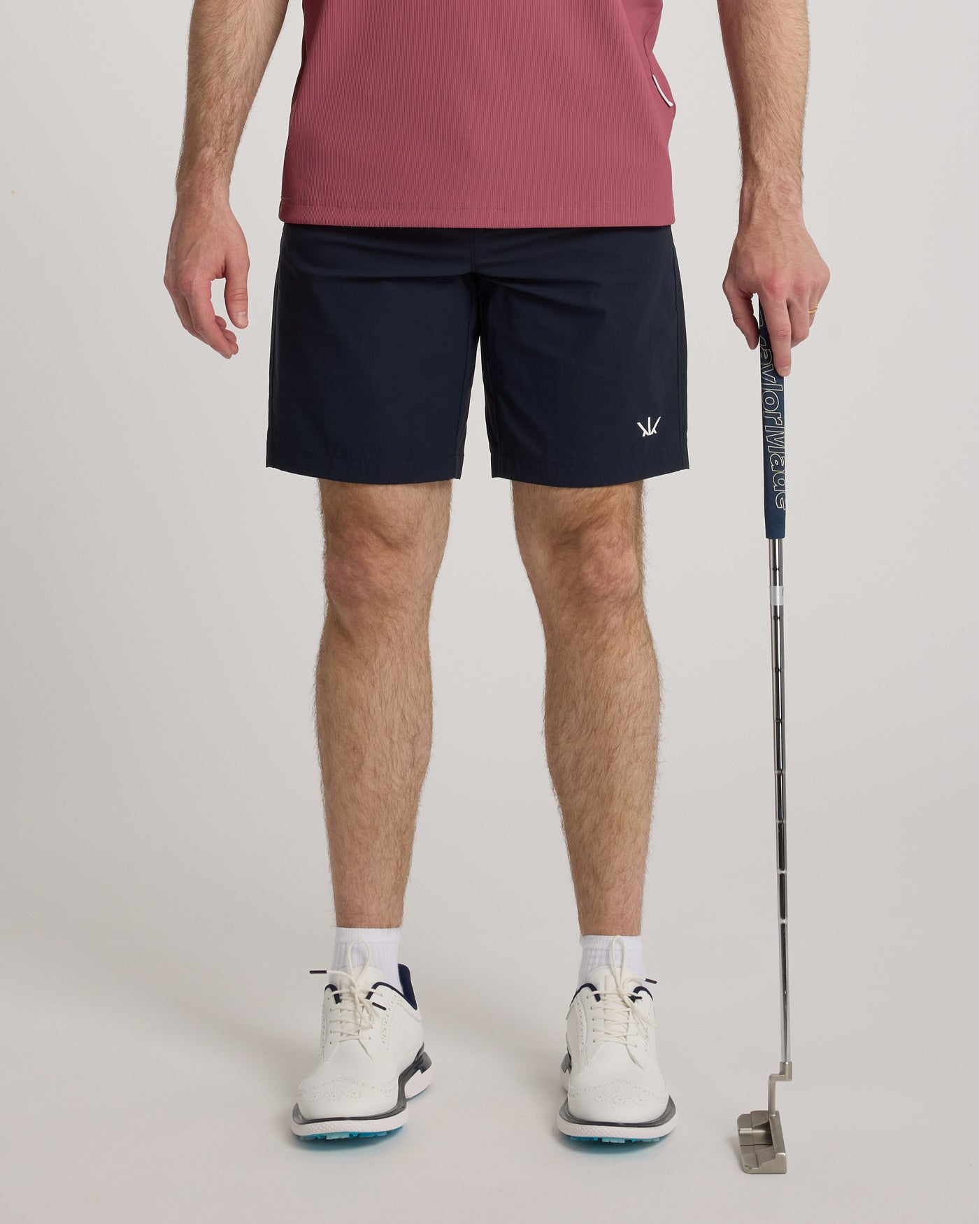 Short de golf homme marine – coupe chino élégante avec bâton de golf – Golf Krown Distingué